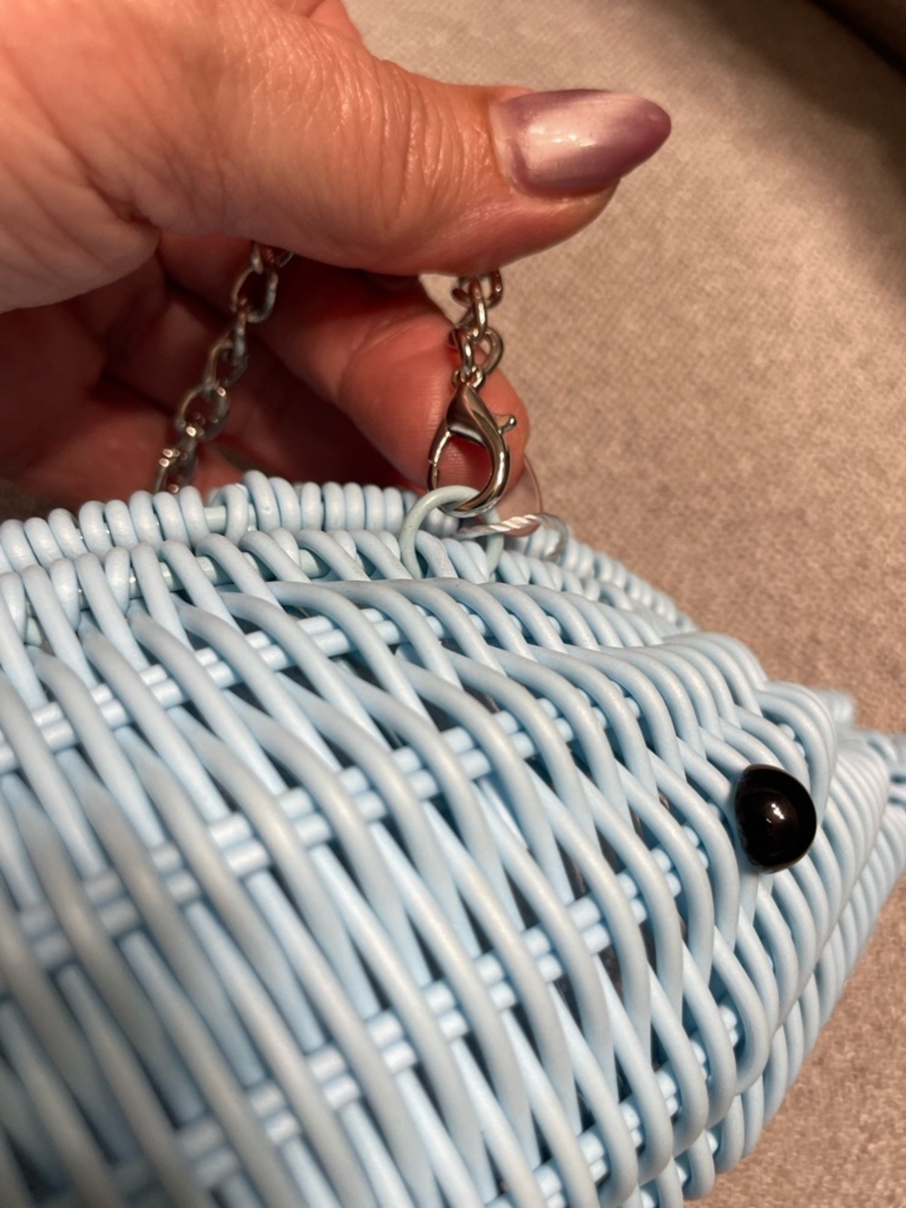 Tik Tok Viral Tommy Bahama Blue Wicker Dolphin Crossbody Shoulder Clutch Bag NWT - Picture 6 of 9